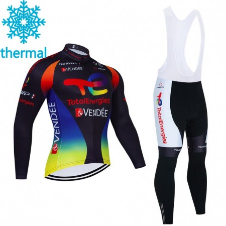 Tenue Maillot M/L + Collant à Bretelles 2021 Team TotalEnergies Hiver Thermal Fleece N002